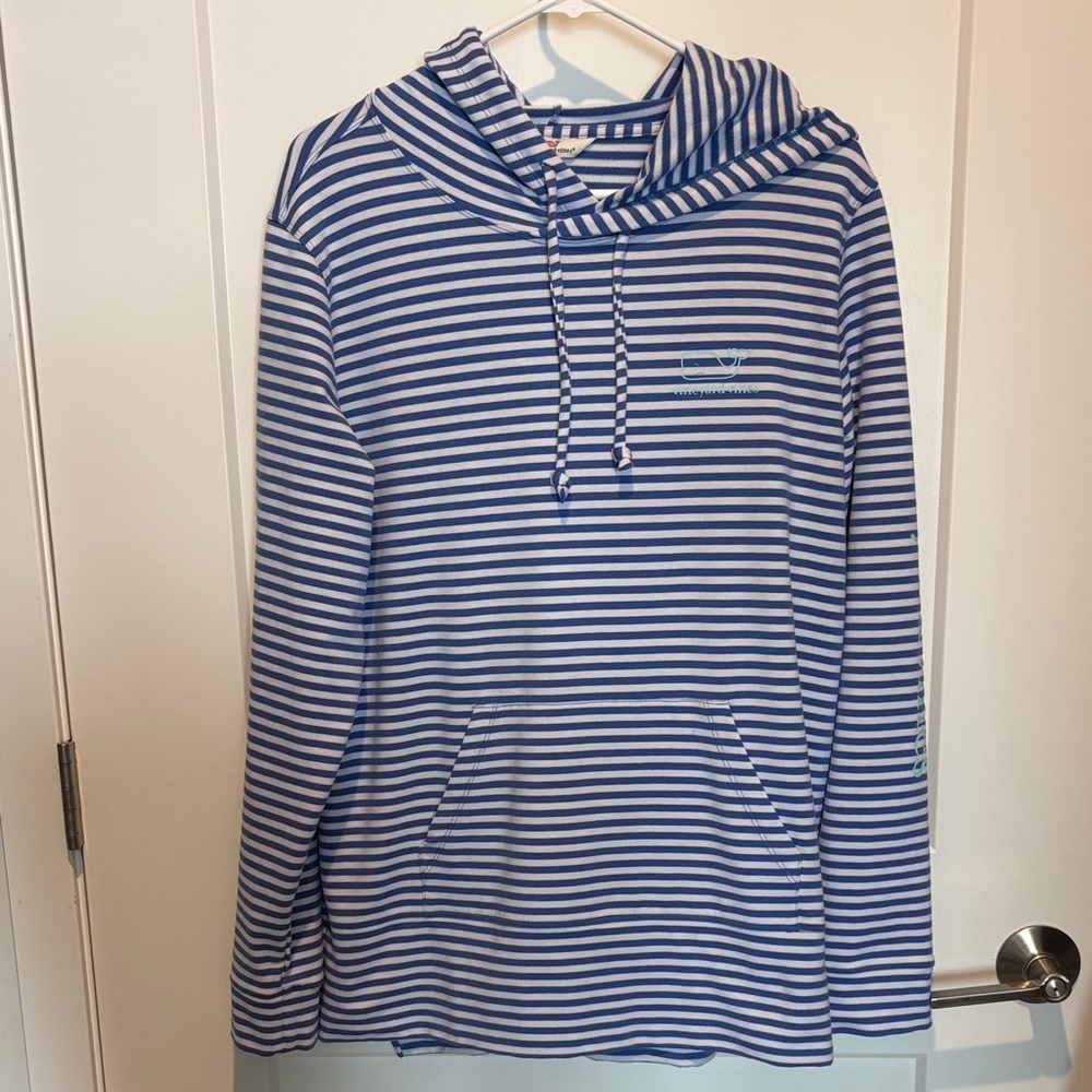 Brand New without Tags - Vineyard Vines Striped Blue & White Hooded Pullover
